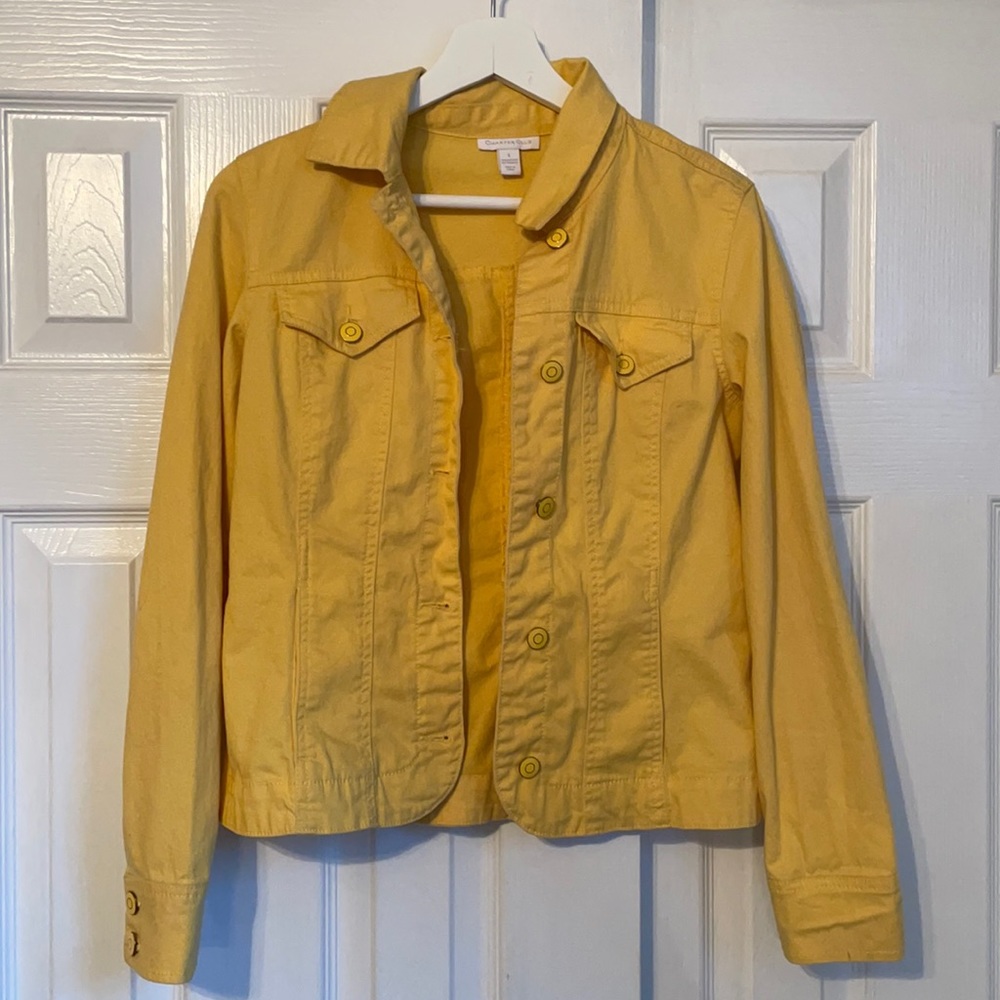 Charter Club Yellow Button Up Jacket Small Women’s